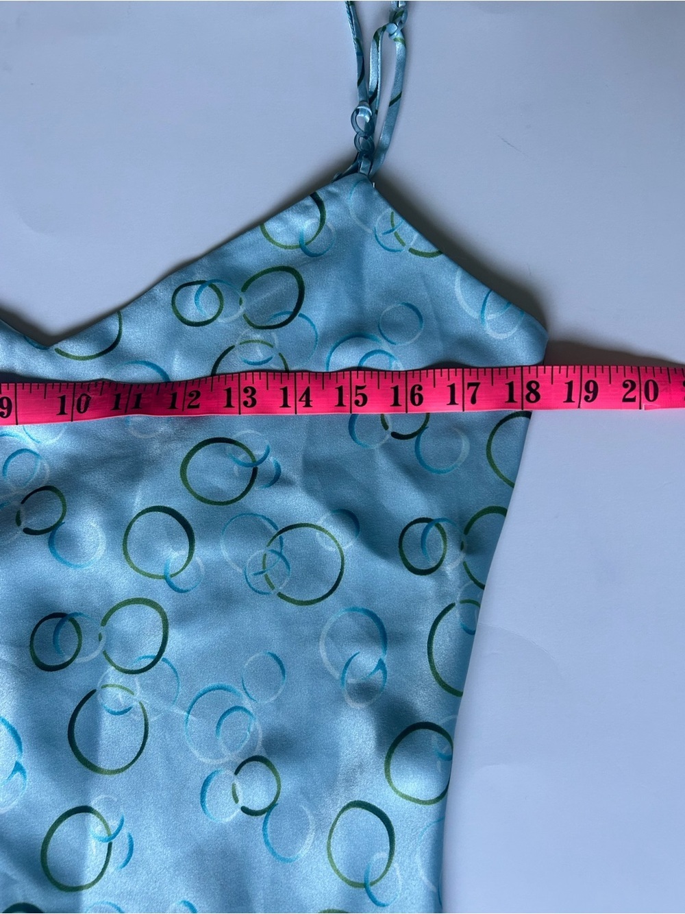 ⚡️2 for $38 La Senza Light Blue Satin-Style Chemise Slip Dress Circular Print - Picture 4 of 7